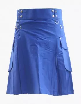 Royal Blue Cargo Kilt -Front Image