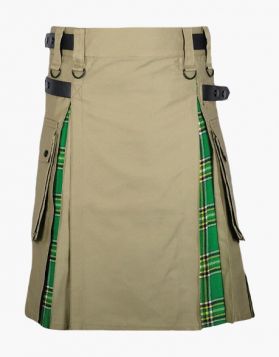 Khaki Hybrid Kilt- Front Image