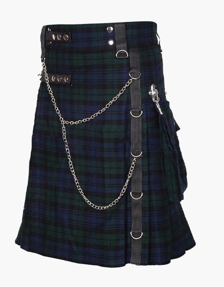 Handmade Mens Fashion Black Gothic Kilt With Chain - Modern Kilt Fashion - Casual Kilt Style - Handmade hotsell Kilt For Sale - Kilt For Men