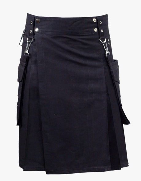Black Kilt With Detachable Pockets - TUK