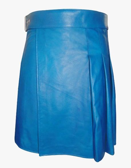 Men's Blue Leather Kilt - Get in quality leather - TUK