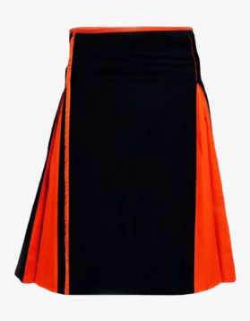 Black and Orange Classic Hybrid Kilt- Front Image 