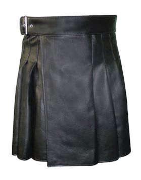 Brown Leather Kilt With Front Sporran - Brown Leather Kilt - TUK