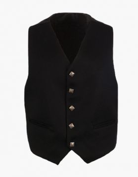 Black Argyll Kilt Vest With 5 Buttons