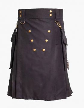 Black Deluxe Utility Kilt