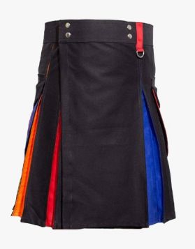 Black Rainbow Pride Hybrid Utility Kilt