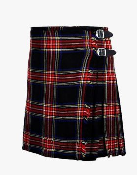 BLACK STEWART WOMEN TARTAN KILT