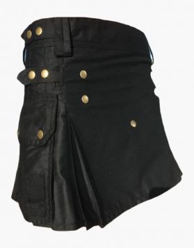 Black Women Utility Kilt- Right Side 