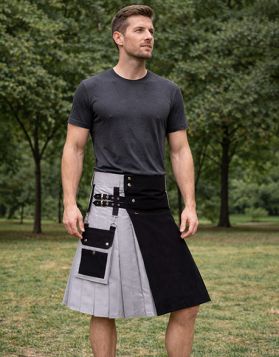 boys utility kilt cotton white