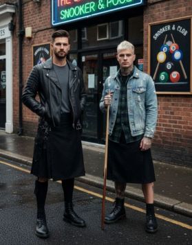 black cargo kilt