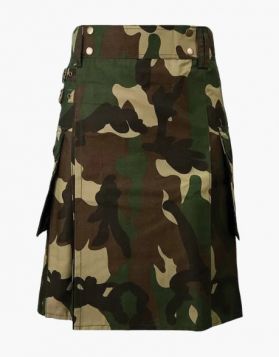  Camo Army Tactical Kilt- Front Image 