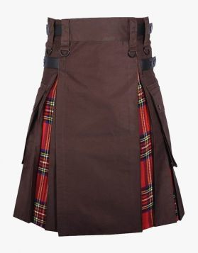 men cargo hybrid tartan kilt 