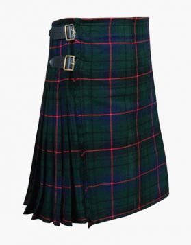 Davidson Modern Tartan Kilt with Leather Straps - Front Image