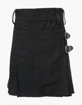 Female Black Utility Kilt - Front Image