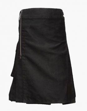Gothic Fashion Black Utility Kilt