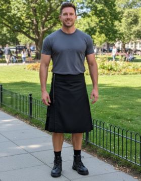 Gothic Fashion Black Utility Kilt