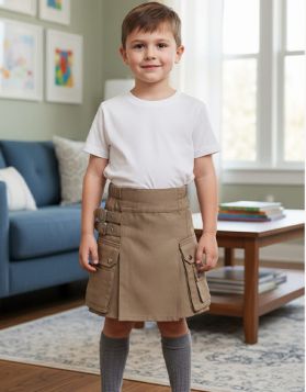 Kids Brown Utility Kilt