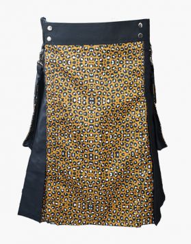 Leopard and Black Hybrid Kilt - Front Image