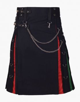 Modern Black Rainbow Hybrid Kilt-Front Image