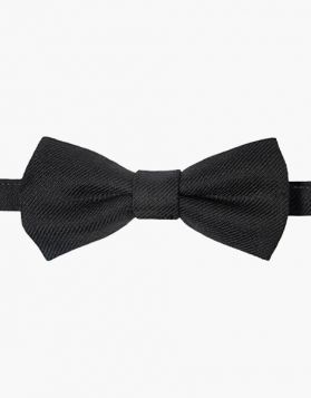 Plain Black Tartan Kilt Bow Tie 