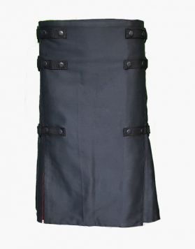 Rainbow Hybrid Kilt for Men in Black- Front Image 