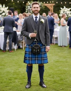 Ramsay Blue Argyll Kilt Outfit
