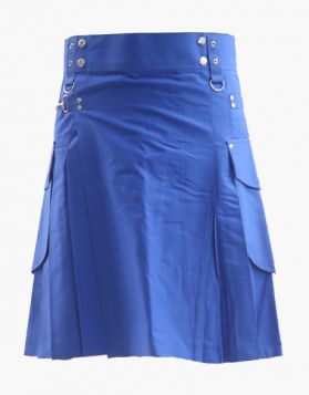 Royal Blue Cargo Kilt -Front Image