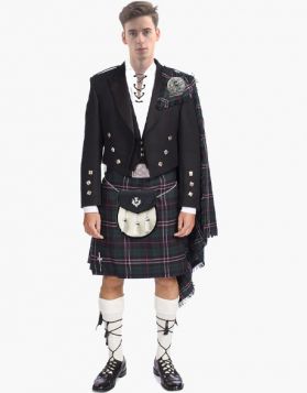 Scottish Prince Charlie Jacket Kilt Outfit Set- Front Image 