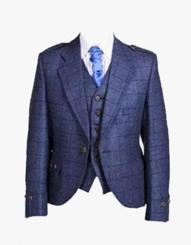 Stylish Tweed Argyll kilt Jacket With Vest