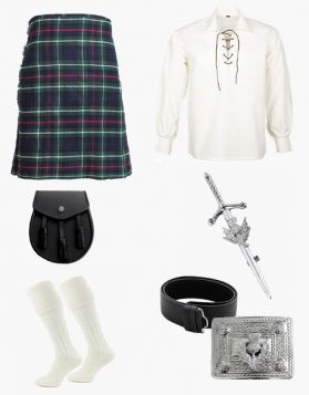 Traditional 7 Piece Mechanize Tartan Kilt Package 
