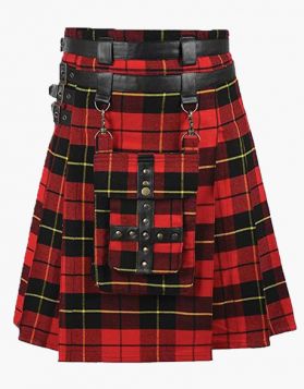 Wallace Tartan Utility Kilt with Front Pockets - Front Image