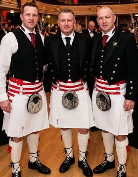 White Utility Kilt with Red Nylon Strap - F