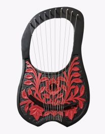 black_lyre_harp_with_red_flowe