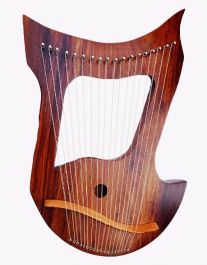 Rosewood Lyre Harp with 18 Metal Strings - Lyre Harp