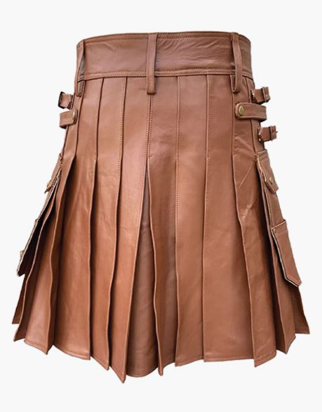 Scozzese pelle Marrone Kilt Sporran e Cintura 3 Nappe Pelle Sporran